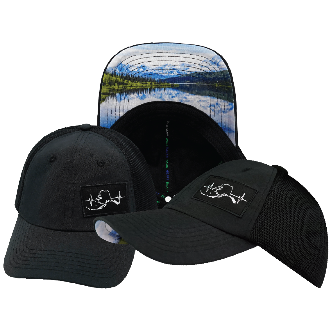 Alaska - 6 Panel - Unstructured - Black - Soft Trucker Mesh (Unisex)
