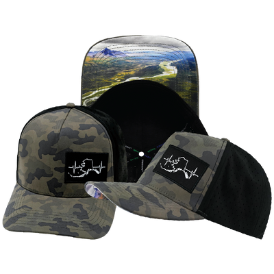 Alaska - 5 Panel - Structured - Soft Charcoal Camo / Black - Laser Mesh(Unisex)