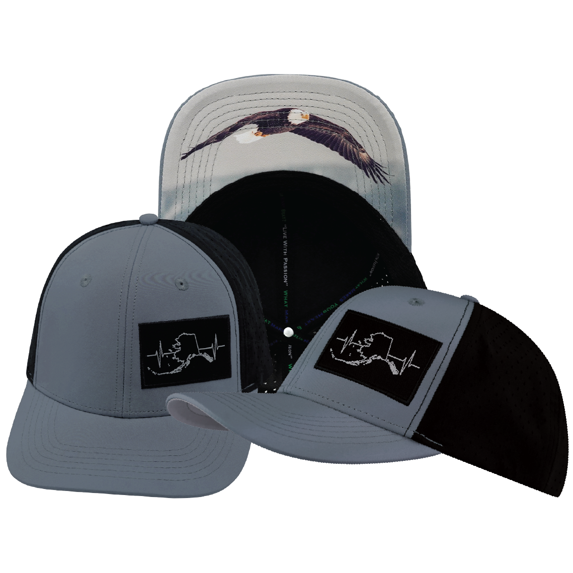 Alaska - 6 Panel - Gray Blue / Black - Laser Mesh (Unisex)