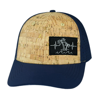 Beach - 6 Panel - Cork - Dark Blue - Laser Mesh (Unisex)