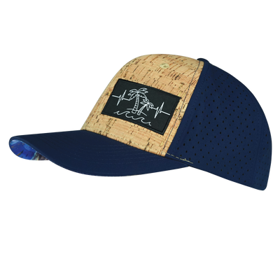 Beach - 6 Panel - Cork - Dark Blue - Laser Mesh (Unisex)