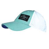 Beach - 6 Panel - Shallow Fit - Pony Tail - Teal / White - Laser Mesh (Unisex)