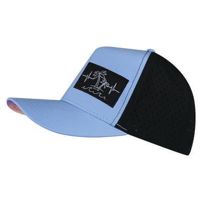 Beach - 5 Panel - Structured - Light Blue / Black - Laser Mesh (Unisex)