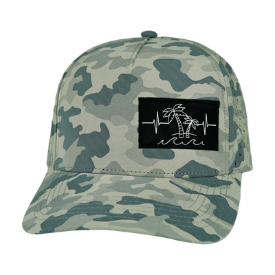 Beach - 5 Panel - Structured - Soft Gray Camo - Laser Mesh (Unisex)
