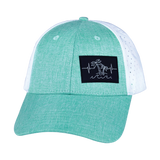 Beach - 6 Panel - Shallow Fit - Pony Tail - Teal / White - Laser Mesh (Unisex)
