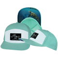 Beach - 7 Panel - Mint / White - Laser Mesh (Unisex)