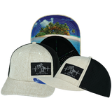 Beach - 6 Panel - Cream Hemp / Black - Laser Mesh (Unisex)