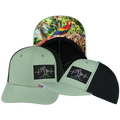 Beach - 6 Panel - Sage Green / Black - Laser Mesh (Unisex)