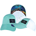Beach - 6 Panel - Shallow Fit - Pony Tail - Teal / White - Laser Mesh (Unisex)