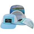 Beach - 5 Panel - Sporty - Unstructured - Baby Blue / Mint / White - Laser Mesh (Unisex)