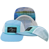 Beach - 5 Panel - Sporty - Unstructured - Baby Blue / Mint / White - Laser Mesh (Unisex)