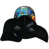 Beach - 6 Panel - Unstructured - Black Hemp / Black - Soft Trucker Mesh (Unisex)