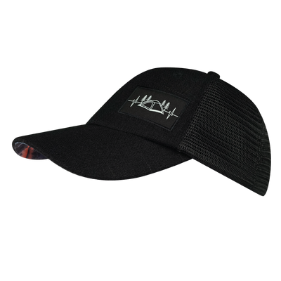 Camping - 6 Panel - Shallow Fit - Unstructured - Black Hemp / Black - Soft Trucker Mesh (Unisex)