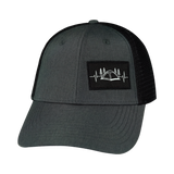 Camping - 6 Panel - Shallow Fit - Slate Gray / Black  - Soft Trucker Mesh (Unisex)