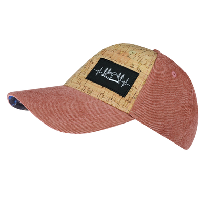 Camping - 6 Panel - Shallow Fit - Cork - Corduroy - Peach - Fabric Back (Unisex)