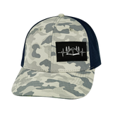 Camping - 6 Panel - Soft Gray Camo / Navy - Laser Mesh (Unisex)