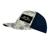 Camping - 6 Panel - Soft Gray Camo / Navy - Laser Mesh (Unisex)