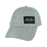 Camping - 6 Panel - Shallow Fit - Unstructured - Heather Gray / Gray  - Soft Trucker Mesh (Unisex)