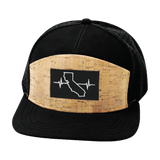 California - 7 Panel - Cork - Black - Jersey Mesh (Unisex)