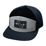 California - 7 Panel - Navy / Gray / Black - Laser Mesh (Unisex)