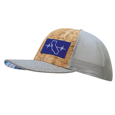 California - 6 Panel - Cork - Heather Gray / Gray - Trucker Mesh (Unisex)