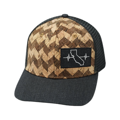 California - 6 Panel - Cork - Charcoal Gray - Trucker Mesh (Unisex)