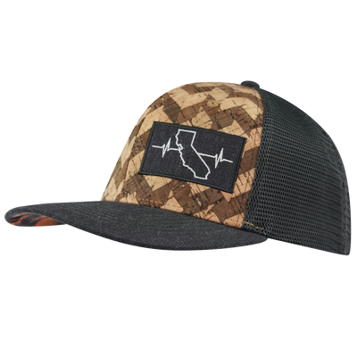 California - 6 Panel - Cork - Charcoal Gray - Trucker Mesh (Unisex)