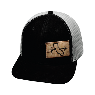 California - 6 Panel - Suede - Black / Gray - Trucker Mesh (Unisex)