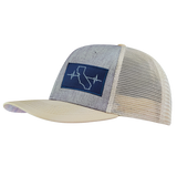 California - 6 Panel - Cream / Gray - Trucker Mesh (Unisex)