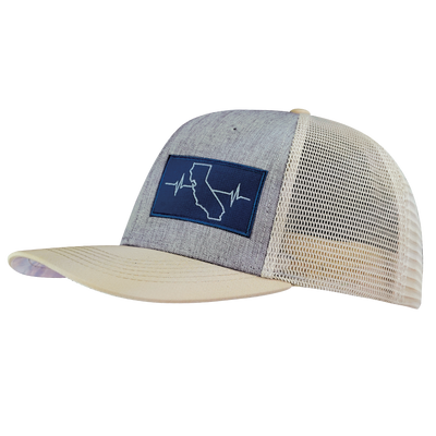 California - 6 Panel - Cream / Gray - Trucker Mesh (Unisex)