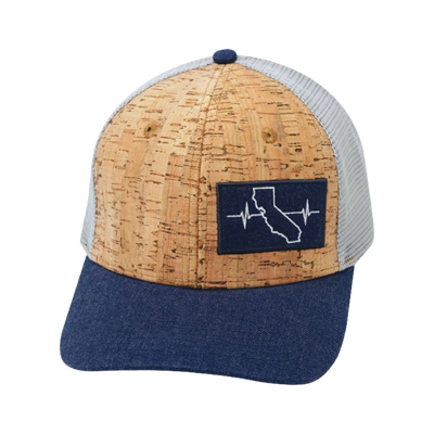 California - 6 Panel - Cork - Navy / Gray - Trucker Mesh (Unisex)