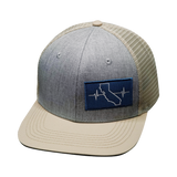 California - 6 Panel - Cream / Gray - Trucker Mesh (Unisex)