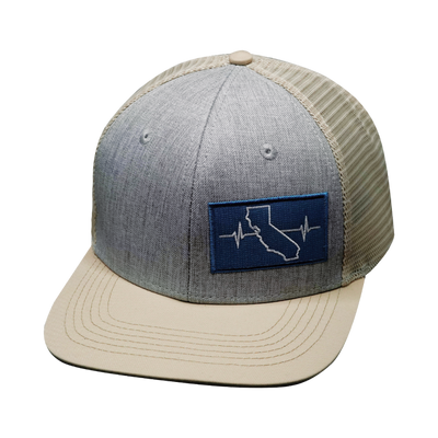 California - 6 Panel - Cream / Gray - Trucker Mesh (Unisex)