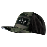 California - 6 Panel - Green Camo / Black - Jersey Mesh (Unisex)