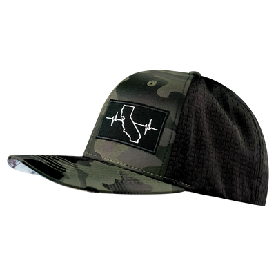 California - 6 Panel - Green Camo / Black - Jersey Mesh (Unisex)