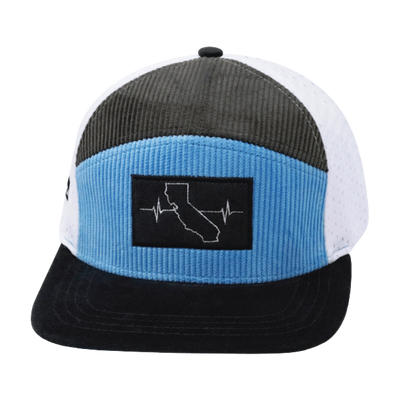 California - 7 Panel - Corduroy - Charcoal / Light Blue / White - Jersey Mesh (Unisex)