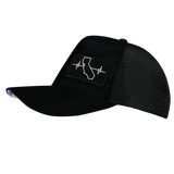 California - 5 Panel - Quilted - Black - Trucker Mesh (Unisex)