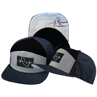 California - 7 Panel - Navy / Gray / Black - Laser Mesh (Unisex)