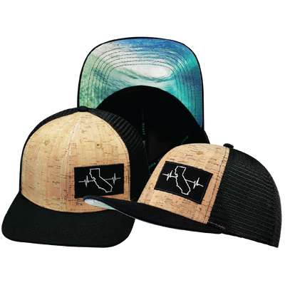 California - 6 Panel - Cork - Black - Trucker Mesh (Unisex)