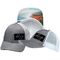 California - 6 Panel - Shallow Fit - Heather Gray / White - Trucker Mesh (Unisex)
