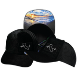 California - 5 Panel - Quilted - Black - Trucker Mesh (Unisex)
