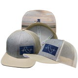 California - 6 Panel - Cream / Gray - Trucker Mesh (Unisex)