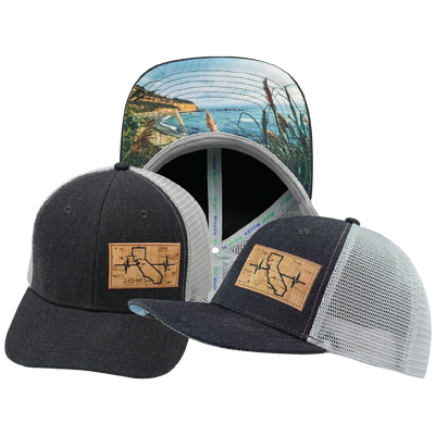 California - 6 Panel - Charcoal / Gray - Trucker Mesh (Unisex)