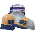 California - 6 Panel - Cork - Navy / Gray - Trucker Mesh (Unisex)