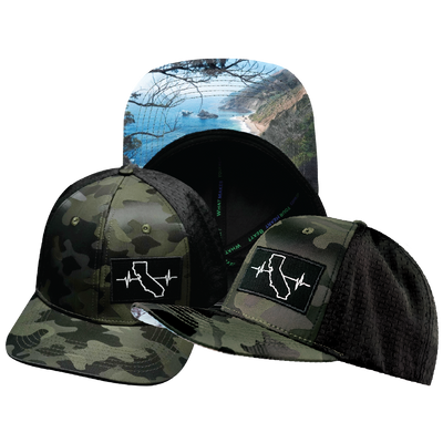 California - 6 Panel - Green Camo / Black - Jersey Mesh (Unisex)