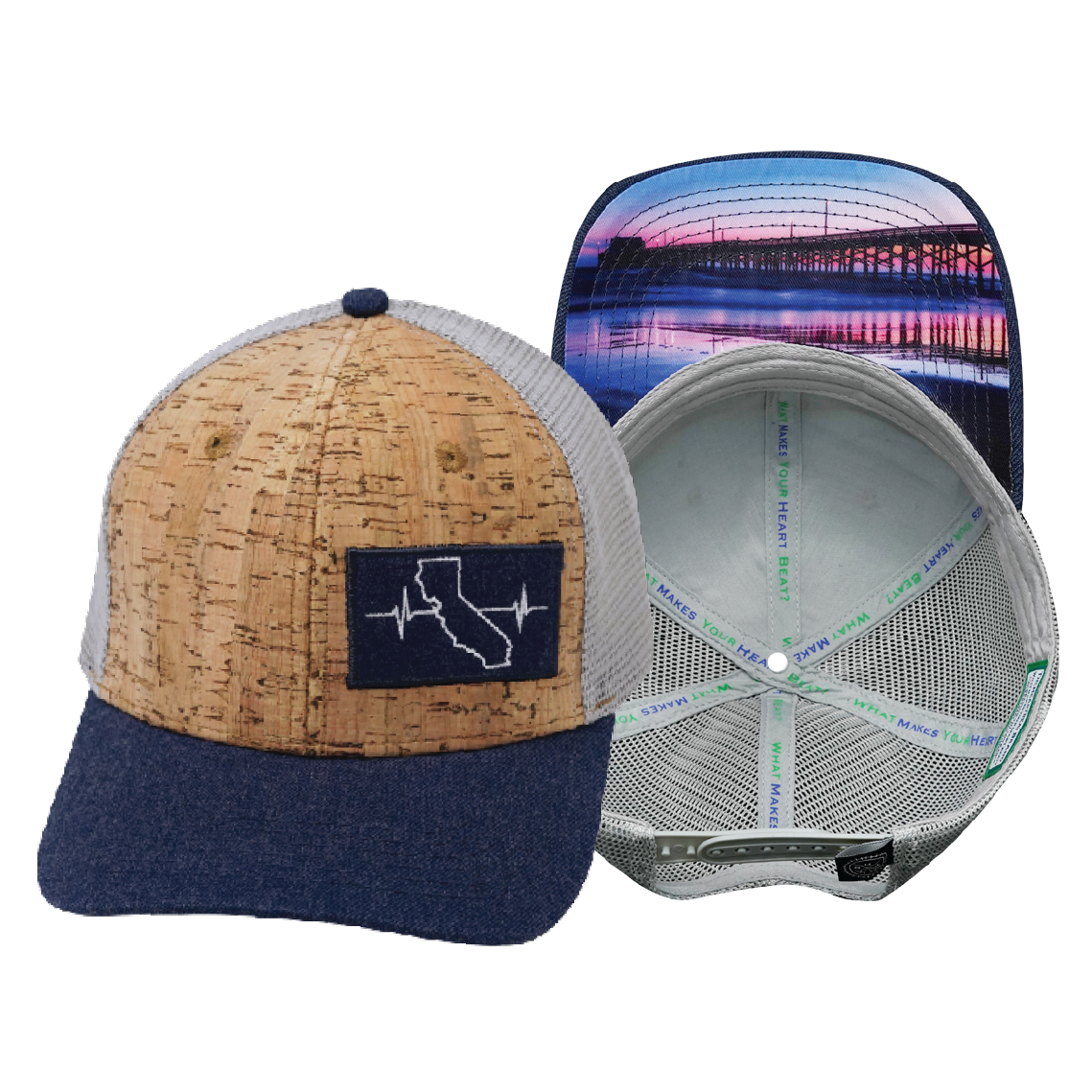 California - 6 Panel - Cork - Navy / Gray (Unisex)