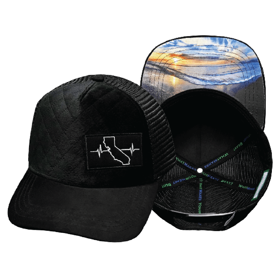 California - 5 Panel - Quilted - Black (Unisex)