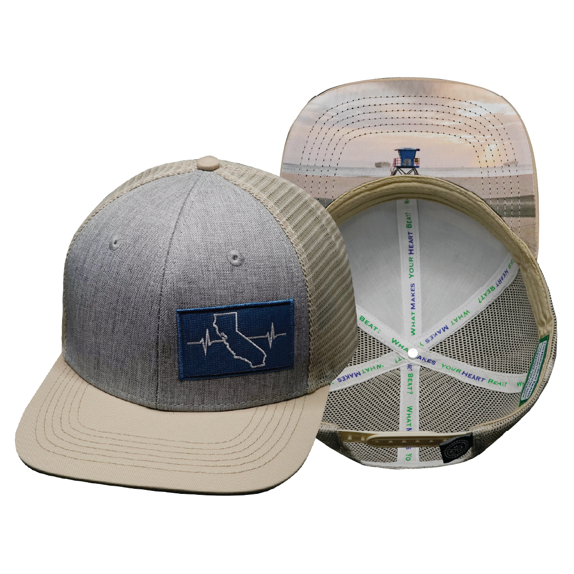 California - 6 Panel - Cream / Gray (Unisex)