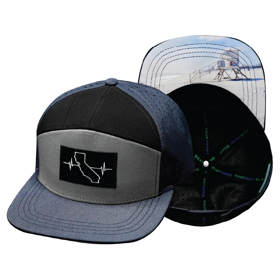 California - 7 Panel - Navy / Gray / Black (Unisex)