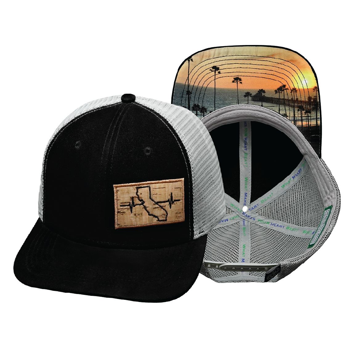 California - 6 Panel - Suede - Black / Gray (Unisex)